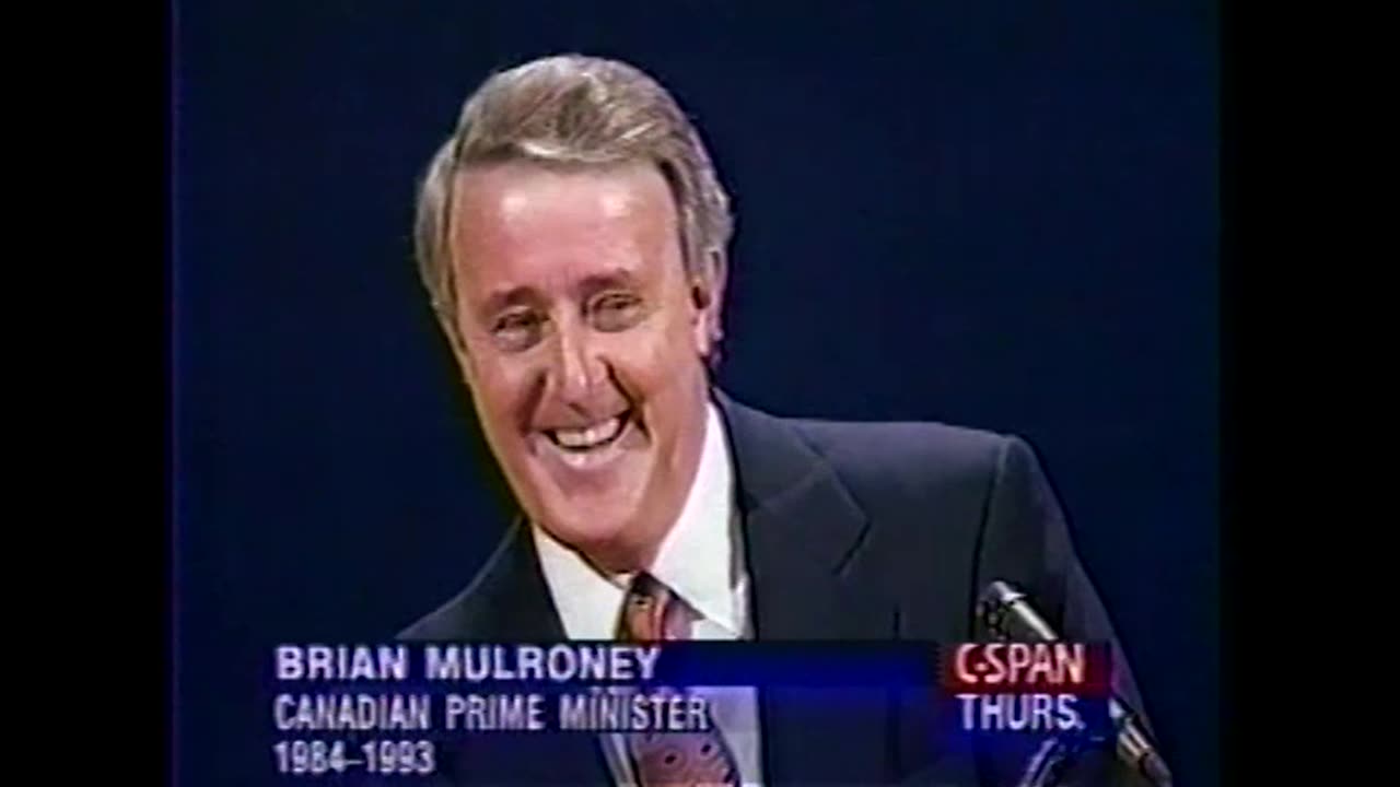 November 18, 1993 - Former Canadian Prime Minister Brian Mulroney at Indiana's DePauw University