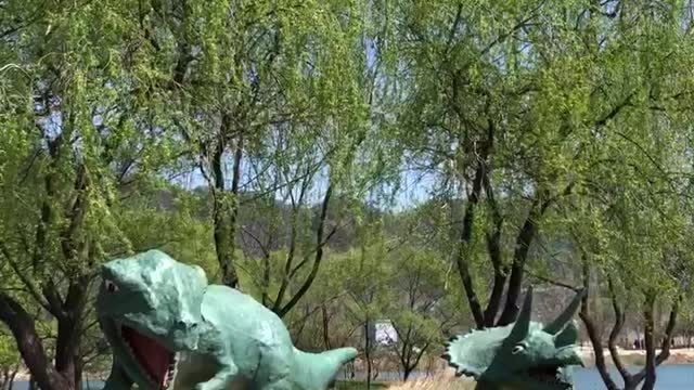 Dinosaurs and Trees in the Park