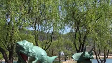 Dinosaurs and Trees in the Park