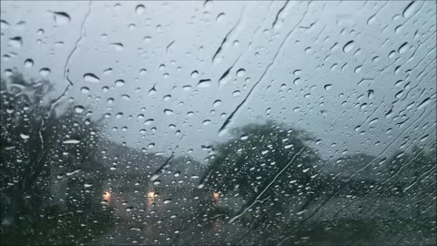 Rain Sound For Sleeping 30 Minutes Relaxing Raining On Car Glass Windows Thunder Sounds Heavy Drops