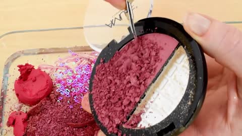 Mixing Makeup Eyeshadow Into Slime ! Burgundy vs Beige Special Series Part 37 Sa