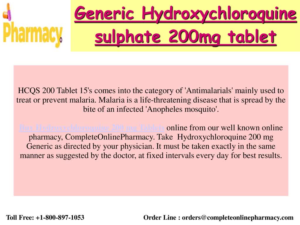 Buy Hydroxychloroquine 200 mg Tablets