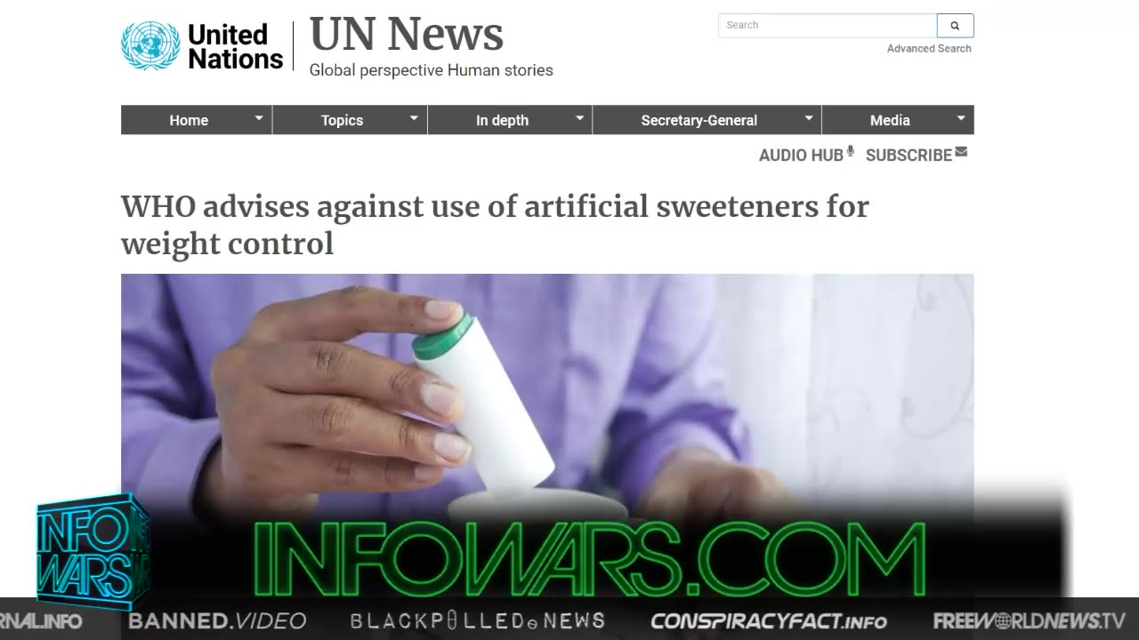 BREAKING Alex Jones Right Again! UN Says Aspartame Can Kill You!.