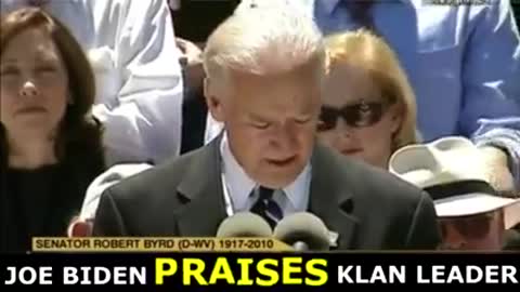 Joe Biden speaking at the funeral or klan grand cyclops Sen Robert C Byrd