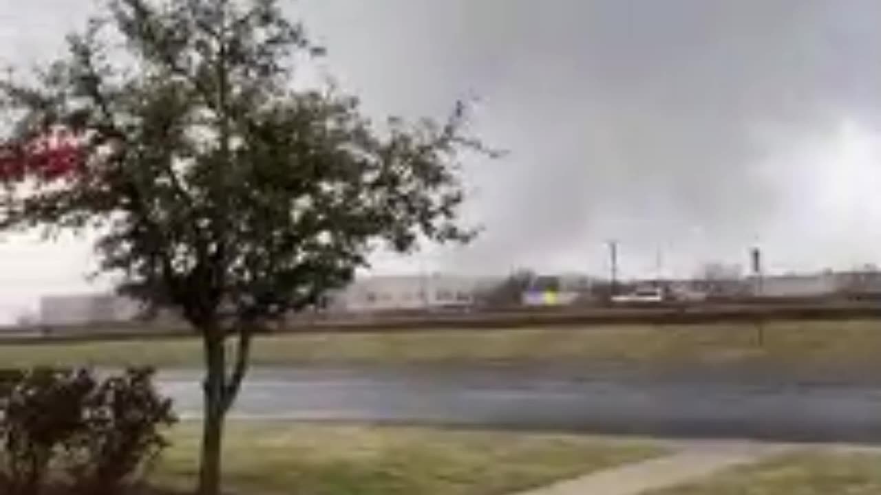 Round Rock Tornado Forming in the Distance From Car Dealership