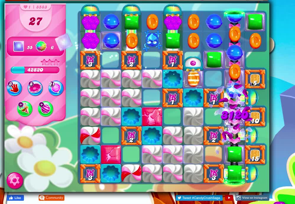 Candy Crush Level 8583 released 1/19/21 (No Boosters)