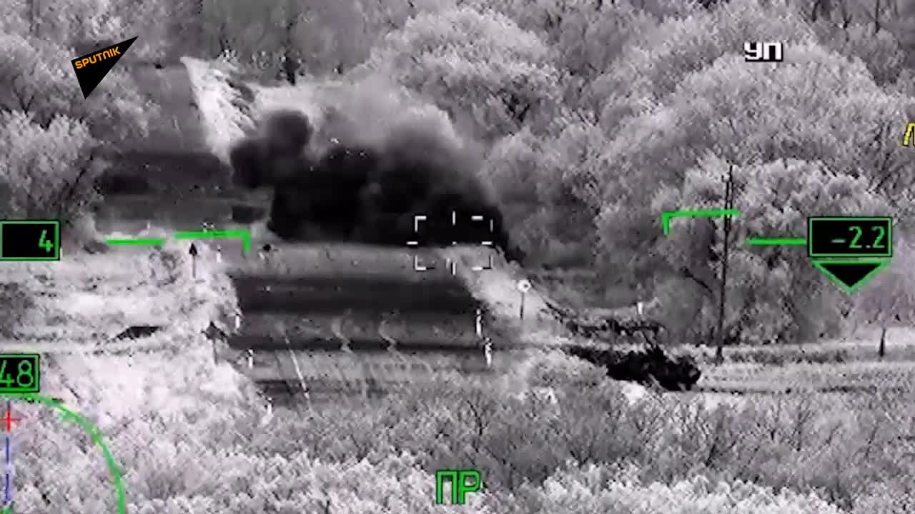 Combat mission of Ka-52 attack helicopters in Ukraine