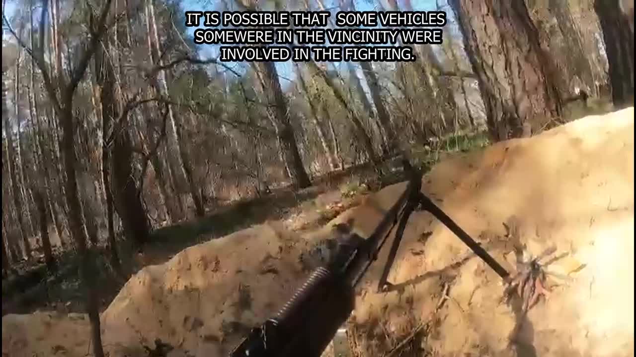 Ukrainian Soldier Takes Russian Rifle Round To His Machine Gun