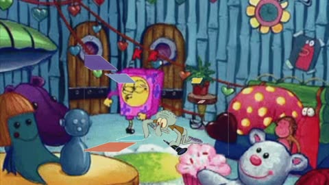 Squidward Is Playing With Tiles While SpongeBob Dances Near His New Stuff 🧸