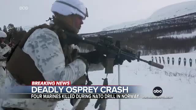4 dead as US Marine Osprey aircraft crashes in Norway