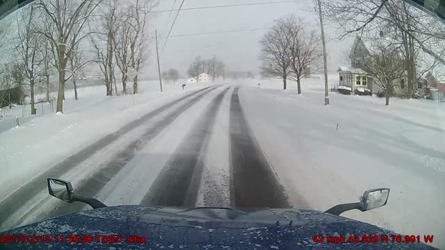 Semi Lost Control on a Snow Covered Road