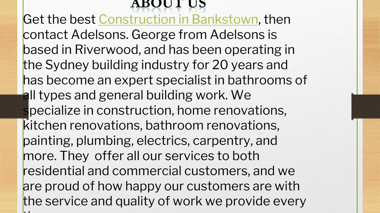 The best Construction in Bankstown