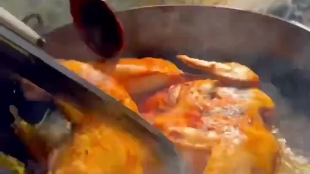 Roasted chicken in a pot