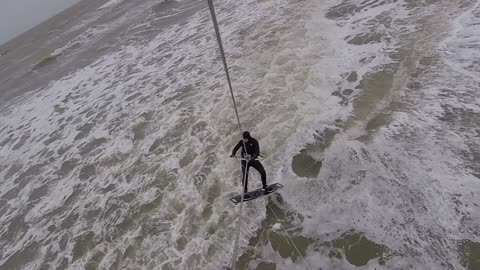 Kitesurfing - Small wave at Ouddorp