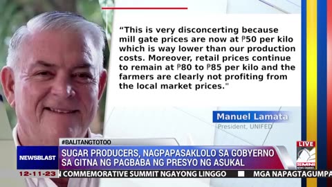 Sugar producers, nagpapasaklolo sa gobyerno sa gitna ng pagbaba ng presyo ng asukal