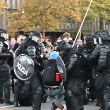 Slovenian Police Brutality on Protestors Protesting Against Green Pass in Ljubljana