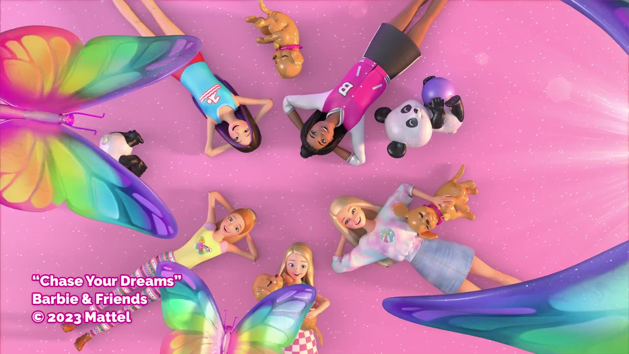 Barbie Music Video | "Chase Your Dreams" 🐶Panda Chase! | Barbie Songs Puppy and