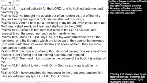 Psalms 26, 40, 58, 61-62, 64