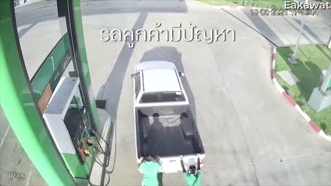 Teamwork Accidentally Takes Truck from Pump to Ditch