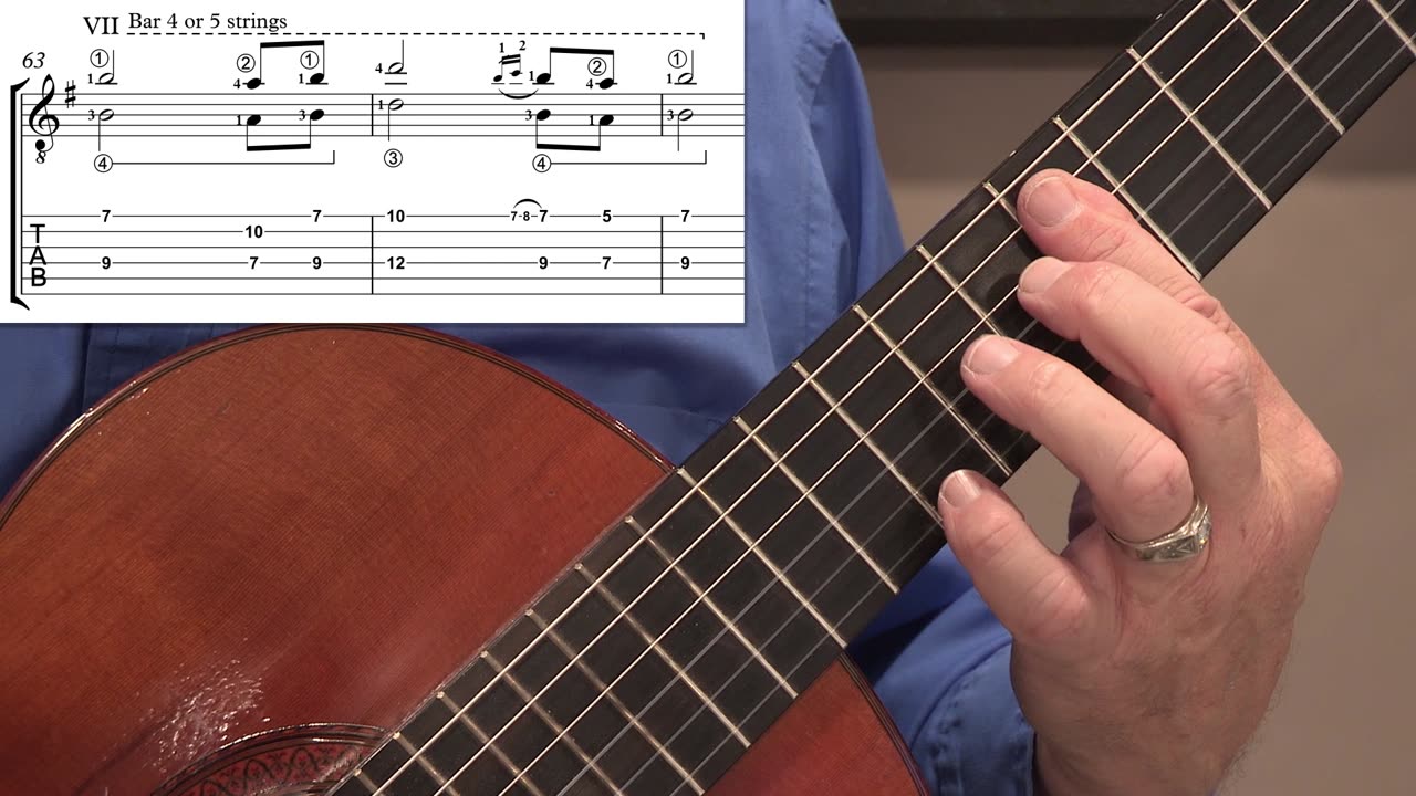 Technique Left-Hand, Part 2 (slow section). Video 6: m63-65, Version B