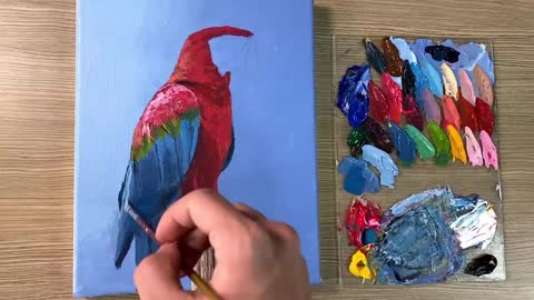 Acrylic Painting Parrot Bird_p23