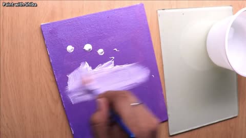 Draw White Clouds On A Purple Background