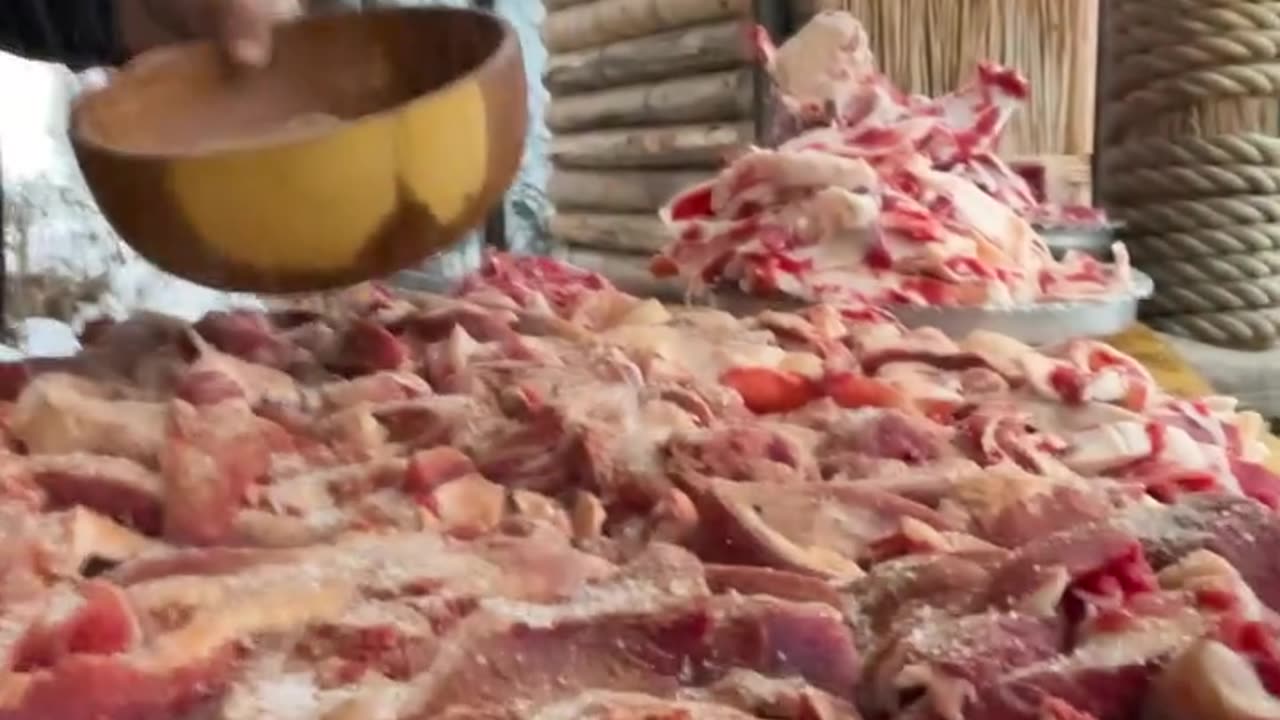 Butchered a Huge Bull and Cooked Juicy Sausages! Roasting Meat in the Mountains