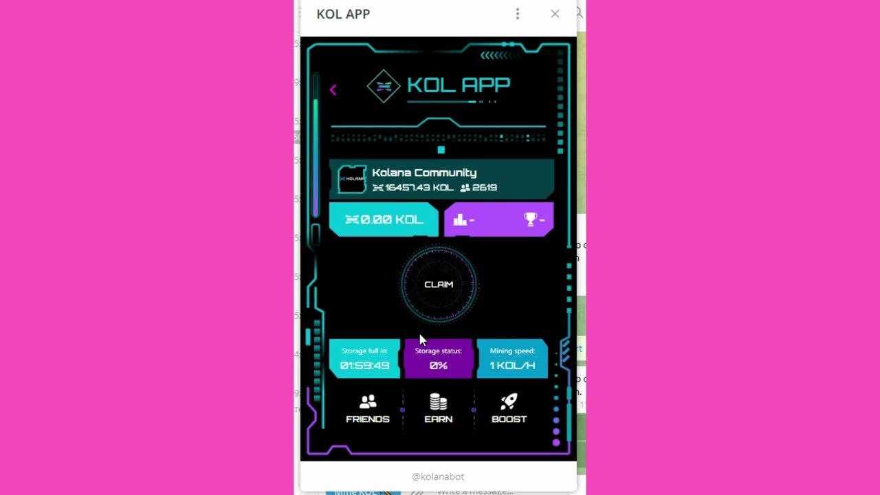new mining mini app telegram KOL APP