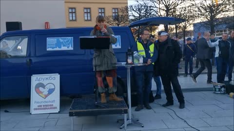 Eröffnung Versammlung, Andaсht KATRIN - 62. MAHNWACHE - BAUTZEN, Kornmarkt, 11 04 2022