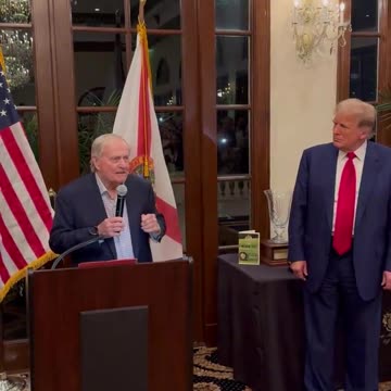 President Donald Trump and Jack Nicklaus at the Champions Dinner at Trump International Golf Club