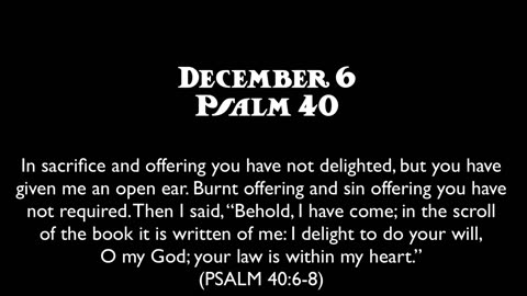 Advent Devotions on the Psalms: December 6, Psalm 40