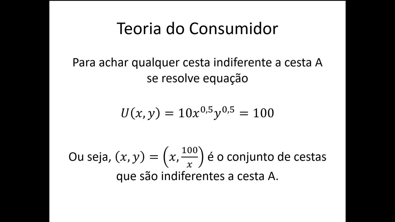 Microeconomia 019 Teoria do Consumidor Curva de Indiferença