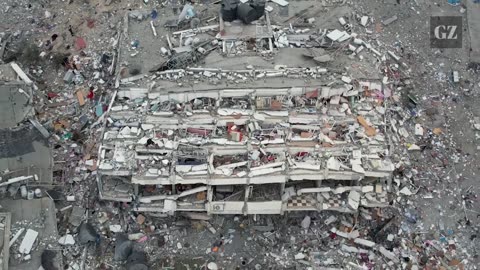 0:Drone footage shows shocking Gaza destruction