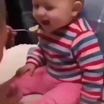 Cute baby playing with their family