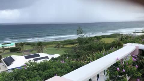 Rain rolling in at St Croix