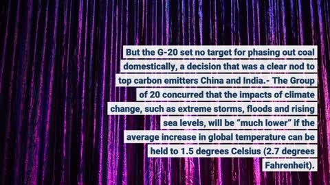 Highlights of What Was Agreed to At the G 20 Summit in Rome