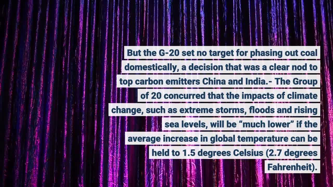 Highlights of What Was Agreed to At the G 20 Summit in Rome