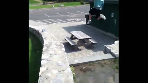 Funny reverse parkour fail. Enjoy