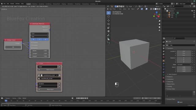 Blender uses animation nodes to create infinite fractals, this is the fifth step.