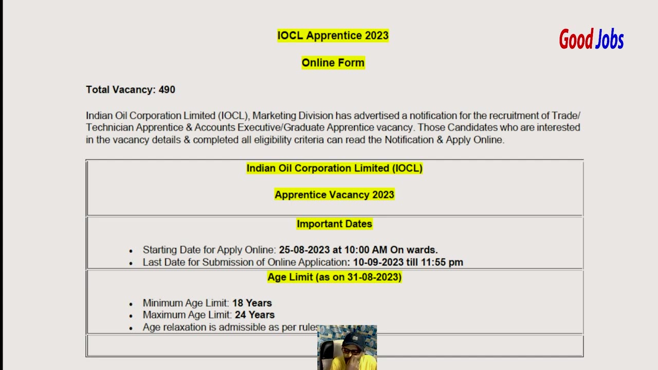 IOCL Apprentice 2023 Post 490