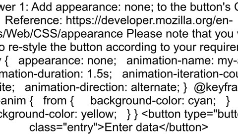Background color animation of button element with CSS