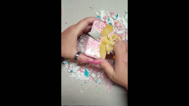 ASMR dry beautiful painted soap set with clay cracking