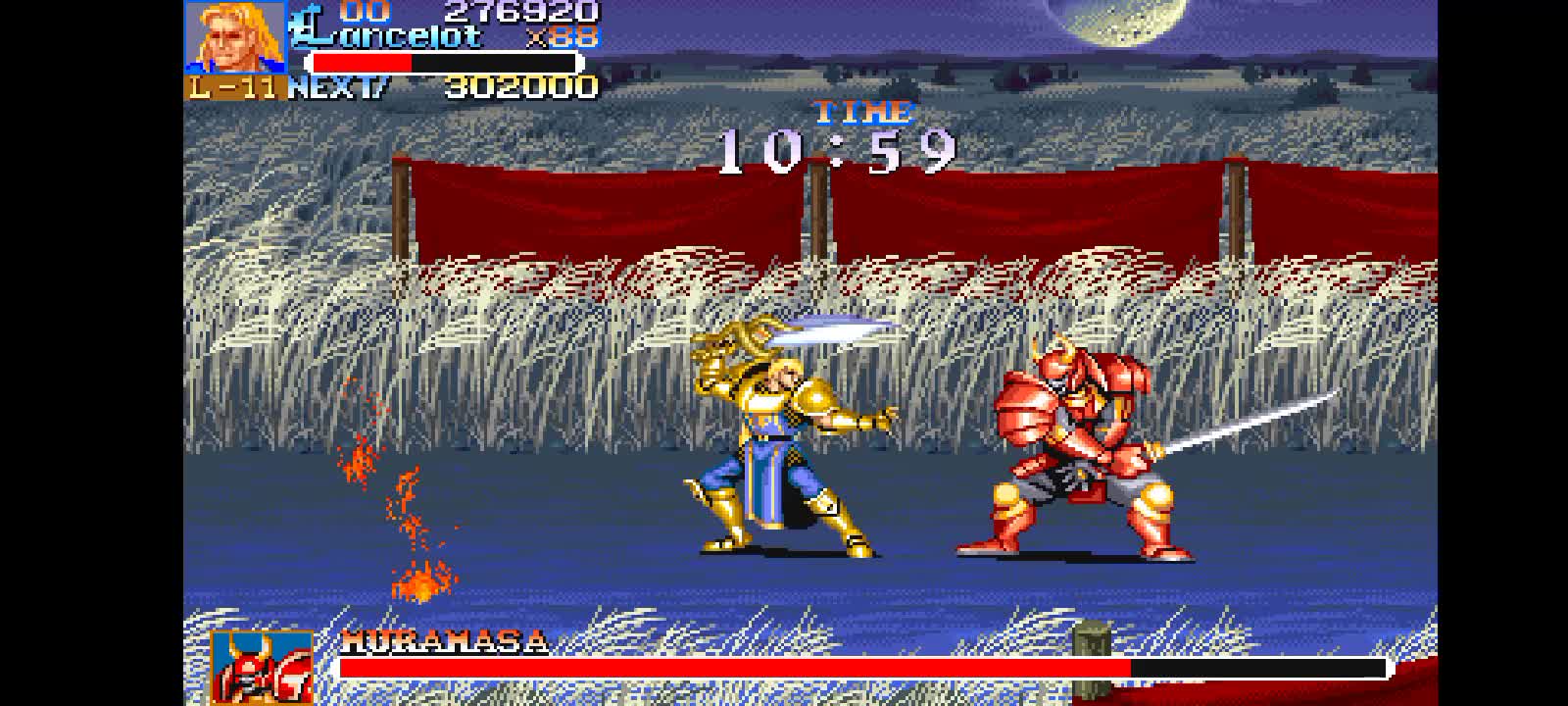 Zeroing Knights of The Round arcade version with the character (LANCELOT).