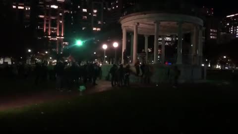 Boston Massachusetts Antifa gathering in protest agains