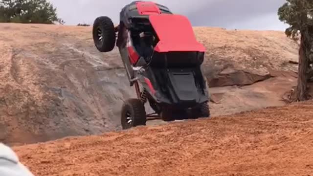 Good save of the RZR in Moab on Poison Spider Trail