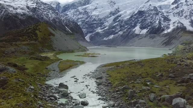 A River Formed From a Snow Mountains.