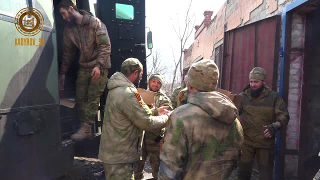 Chechens bringing humanitarian food aid for Ukrainians