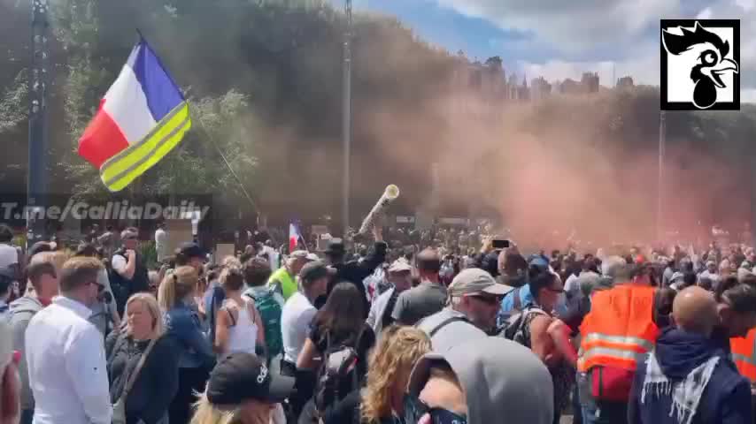 Lille, Northern France: Massive Protests Against Vaccine Passports, Lockdowns 7-30-21