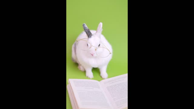 A Rabbit Is Reading A Book