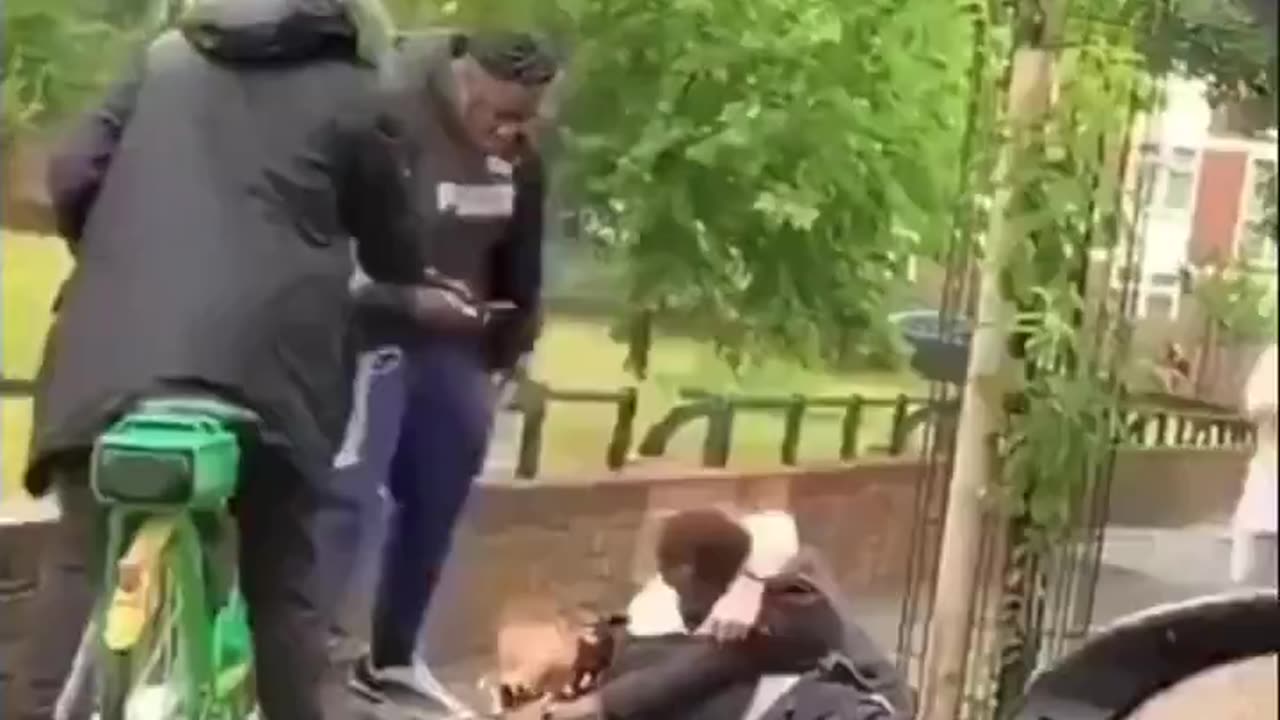 A police officer attempting to make an arrest is attacked, and bystanders